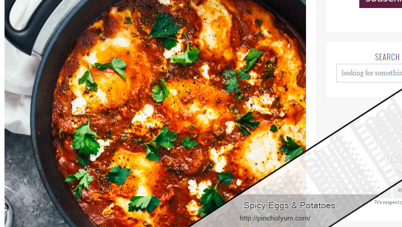 One Pot Spicy Eggs & Potatoes by Pinch of Yum